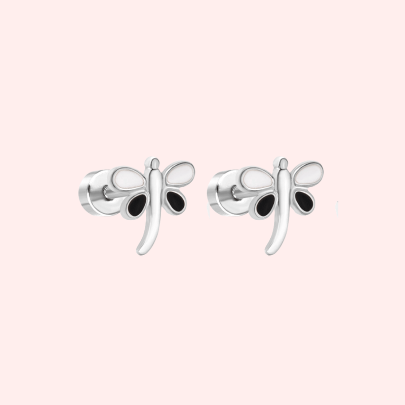 Dainty Dragon Fly Flat Back Earrings