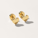 Heart Hypoallergenic Flat Back Stud Earring