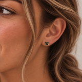 Midnight Cat Flat Back Earrings
