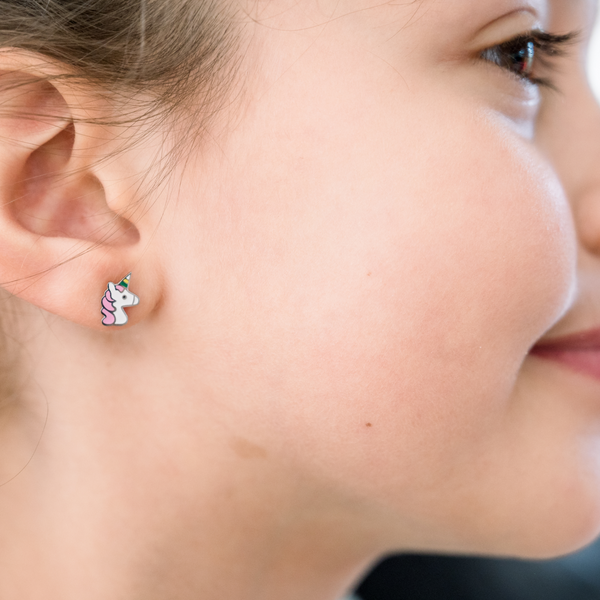 Kids Unicorn Flat Back Earrings