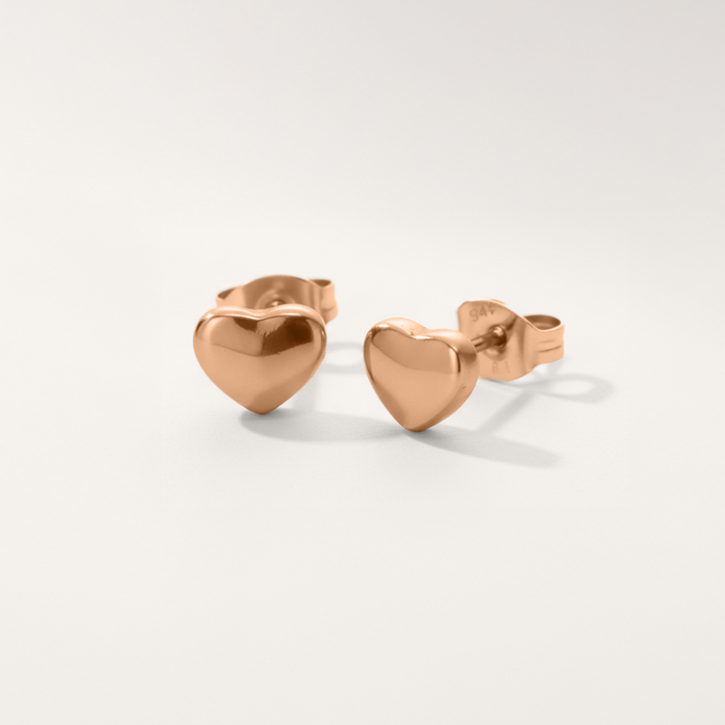 Rounded Heart Hypoallergenic Earrings