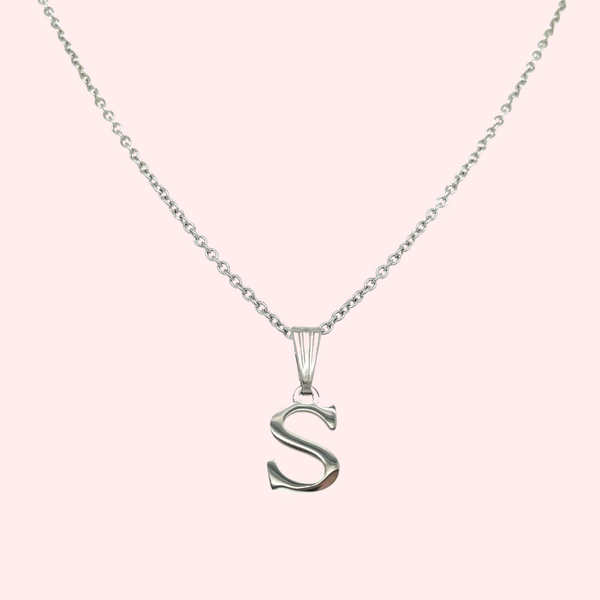 A-Z Letter Necklace Silver
