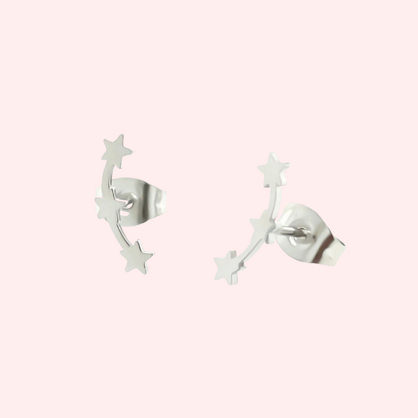 Mini Triple Star Ear Climber Hypoallergenic Earrings