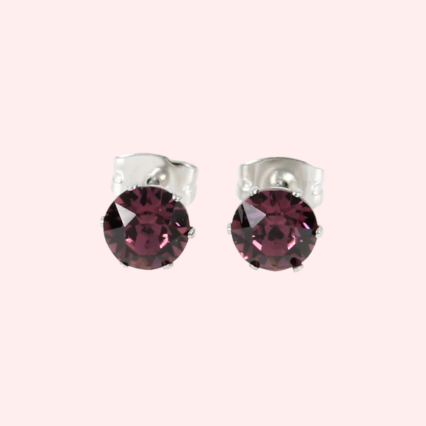 Amethyst Swarovski Crystal Hypoallergenic Earrings