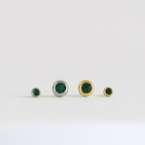 Emerald Bezel Set Hypoallergenic Stud Earrings - May