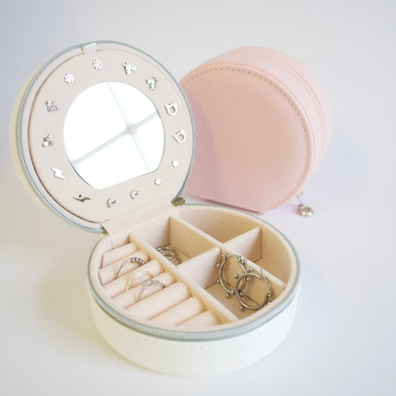 Jewellery Case - Small Round - With Mirror