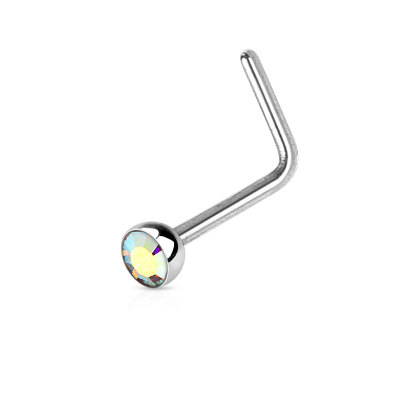 5pcs. L-Bend 2.5mm CZ Prong Set 316L Surgical Steel Nose Ring Stud 20g 18g 5pcs. L-Bend 2.5mm CZ Prong Set 316L Surgical Steel Nose Ring Stud 20g 18g