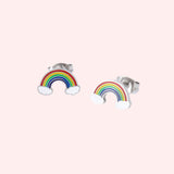 Kids Rainbow & Cloud Stud Hypoallergenic Earrings