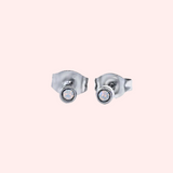 Opal Bezel Set Hypoallergenic Stud Earrings - October