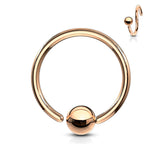8mm One-Side Fixed Ball Ring Hypoallergenic Nose/ Cartilage Ring