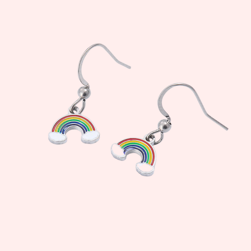 Rainbow Cloud Drop Hypoallergenic Earrings