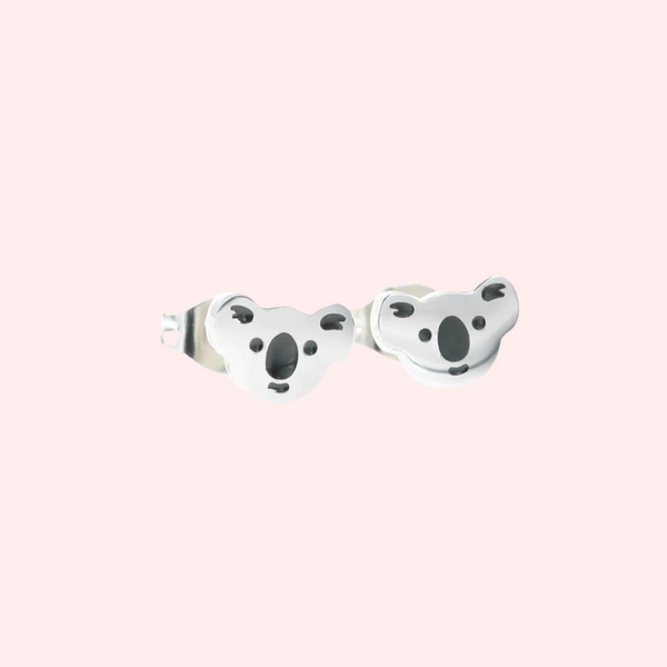 Silver Koala Stud Hypoallergenic Earrings