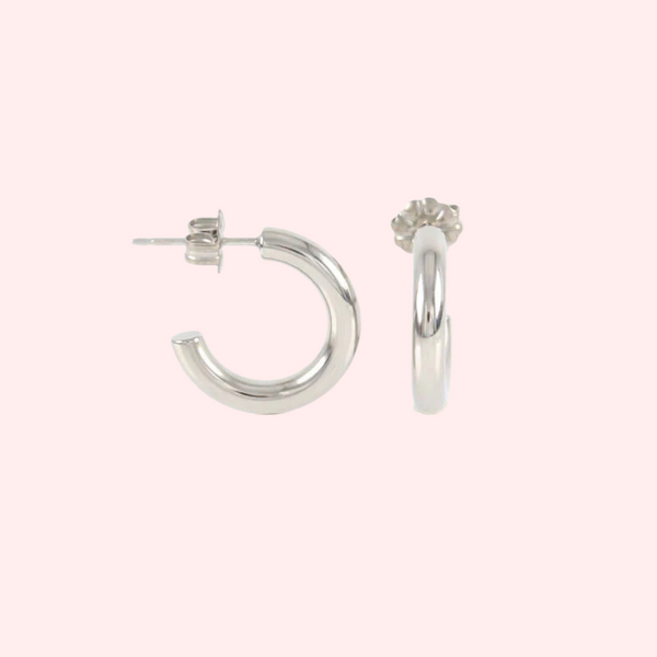 Small Half Hoop Titanium Stud Hypoallergenic Earrings