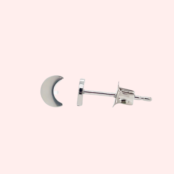 Implant Grade Titanium Mini Moon Hypoallergenic Earrings