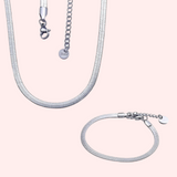 Snake Chain Necklace and Bracelet Set