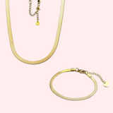 Snake Chain Necklace and Bracelet Set